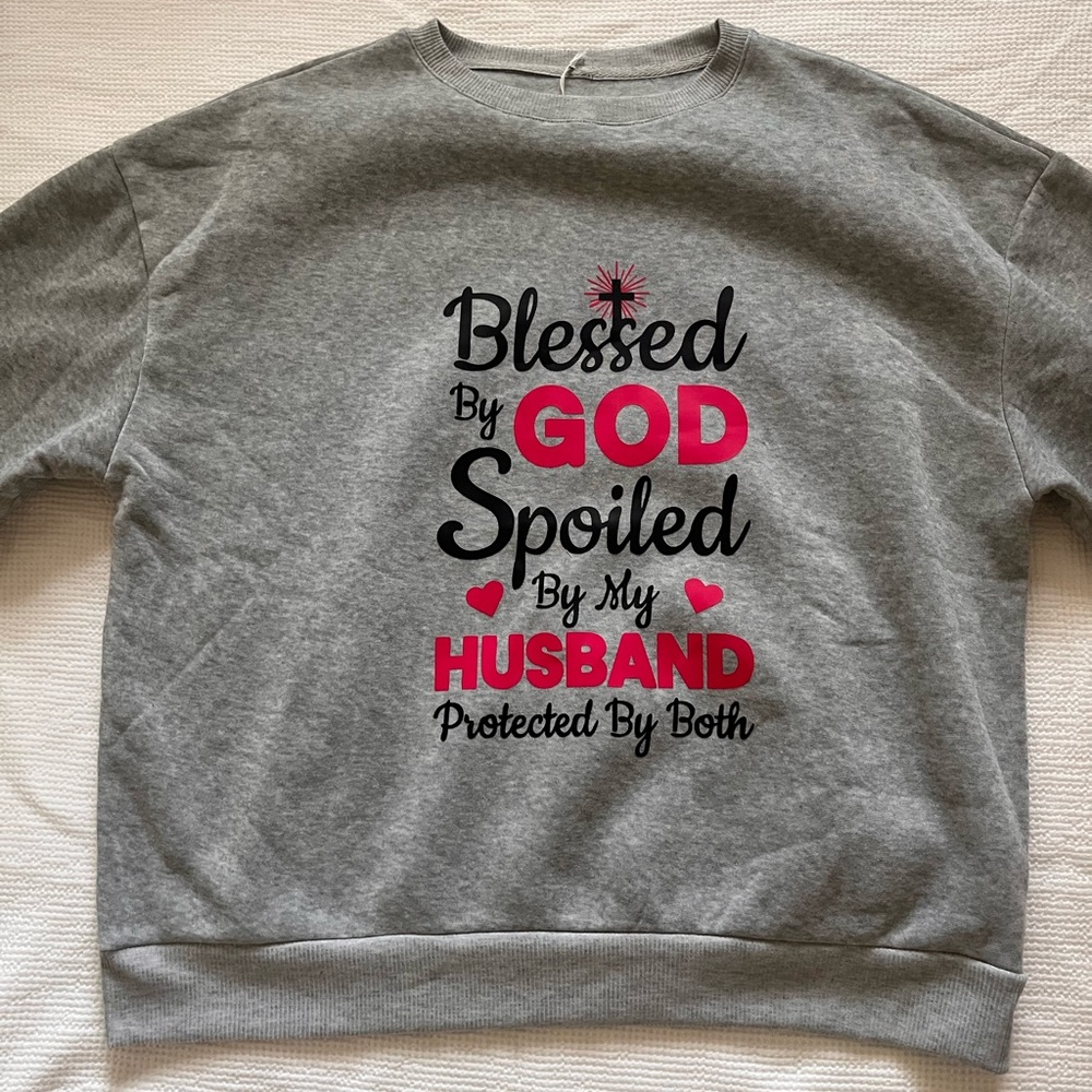 Grey Pink Sweatshirt for Wife